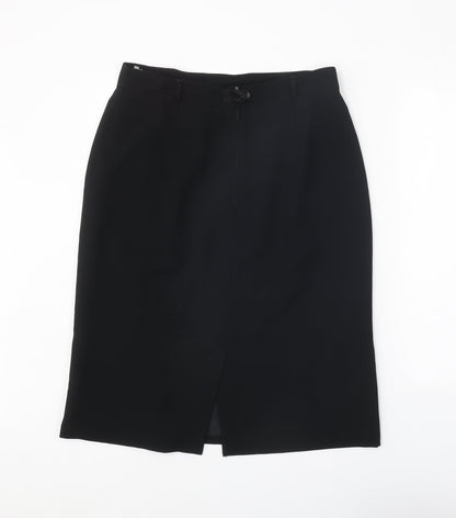 Gerry Weber Womens Black Polyester Straight & Pencil Skirt Size 16 Zip
