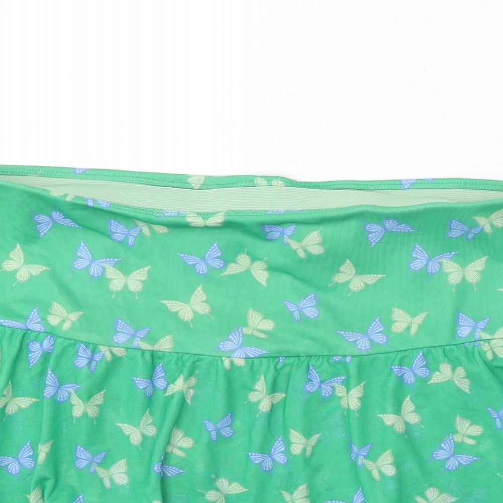 Divided Womens Green Geometric Polyester Mini Skirt Size M - Butterfly Pattern