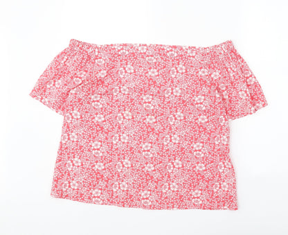 Womens UK Size 14 Peacocks Pink Cropped Blouse