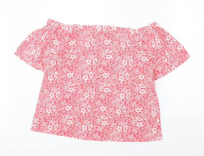 Womens UK Size 14 Peacocks Pink Cropped Blouse