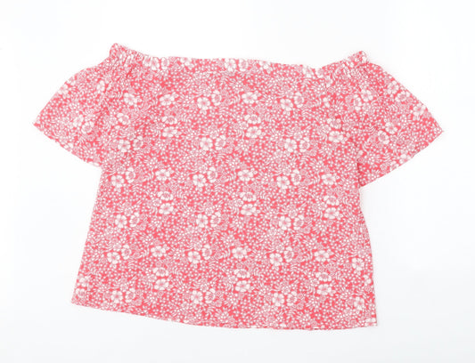 Womens UK Size 14 Peacocks Pink Cropped Blouse