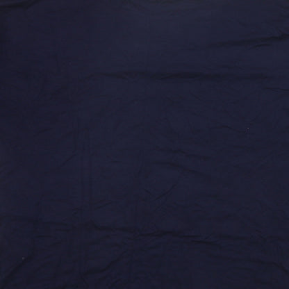 TU Womens Blue Floral Viscose Basic Blouse Size 12 Boat Neck