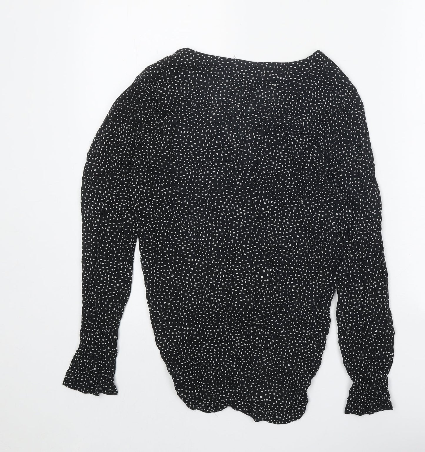 Womens UK Size S Silence + Noise Black Basic Button-Up