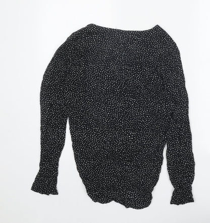 Womens UK Size S Silence + Noise Black Basic Button-Up