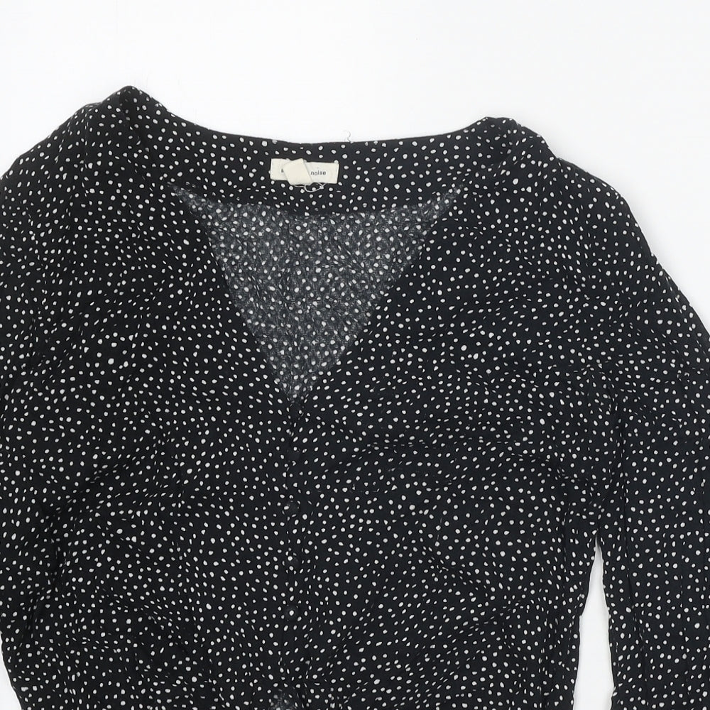 Womens UK Size S Silence + Noise Black Basic Button-Up