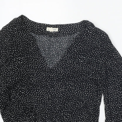 Womens UK Size S Silence + Noise Black Basic Button-Up