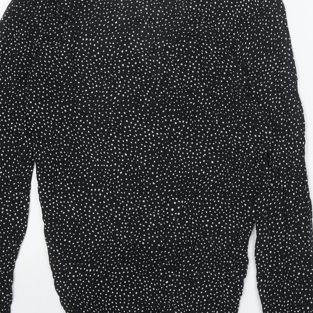 Womens UK Size S Silence + Noise Black Basic Button-Up