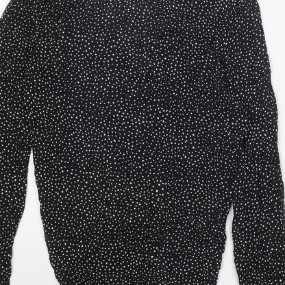 Womens UK Size S Silence + Noise Black Basic Button-Up