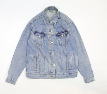 6 Womens Blue Jacket Size S Button