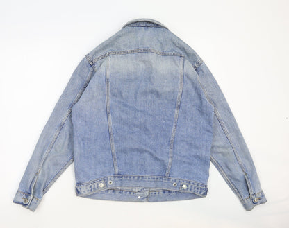 6 Womens Blue Jacket Size S Button