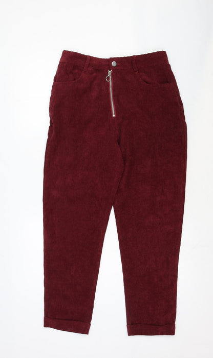 Womens UK Size 10 Preworn Regular Fit  Red Trousers