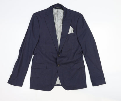 Mens UK Size 38 Zara Regular Blue Suit Jacket