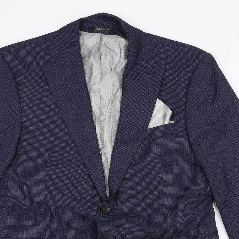 Mens UK Size 38 Zara Regular Blue Suit Jacket