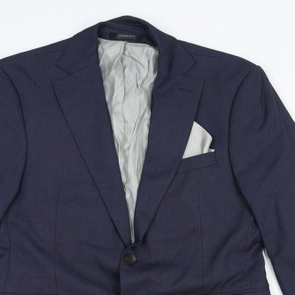 Mens UK Size 38 Zara Regular Blue Suit Jacket