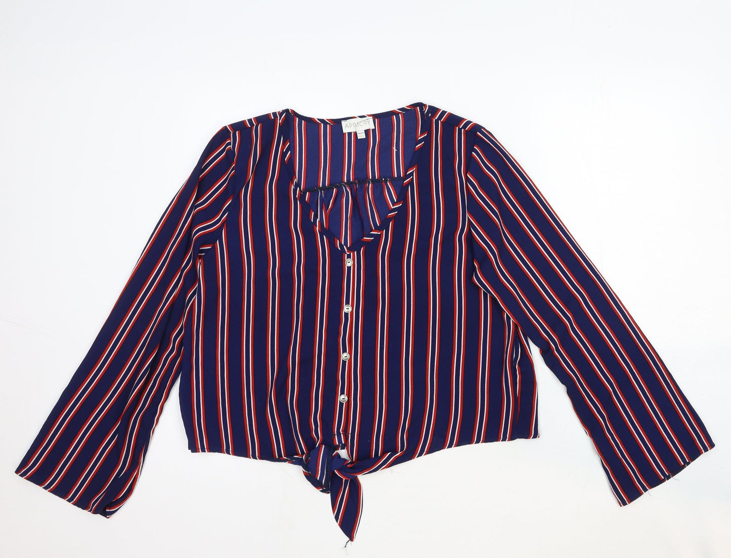 Womens UK Size 12 Apricot Multicoloured Basic Button-Up