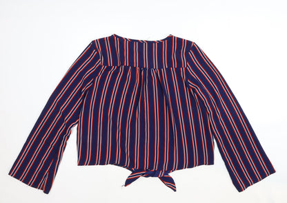 Womens UK Size 12 Apricot Multicoloured Basic Button-Up