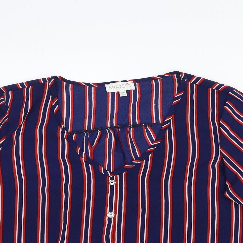 Womens UK Size 12 Apricot Multicoloured Basic Button-Up