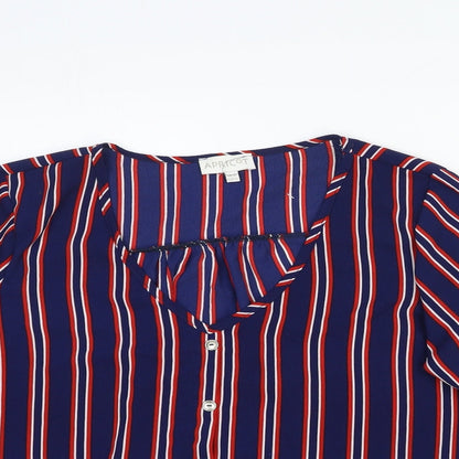 Womens UK Size 12 Apricot Multicoloured Basic Button-Up