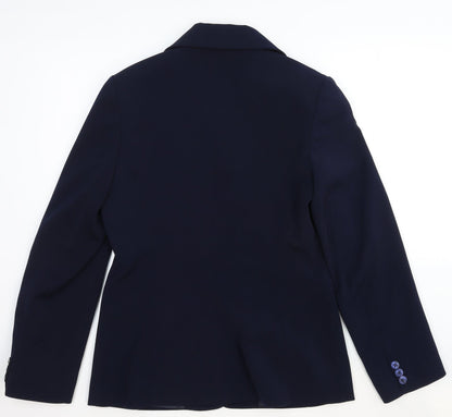AMARANTO Womens Blue Cotton Jacket Suit Jacket Size S
