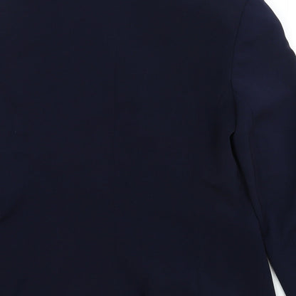 AMARANTO Womens Blue Cotton Jacket Suit Jacket Size S