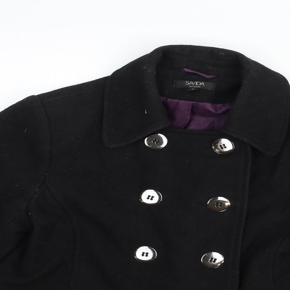 Womens UK Size 10 Savida Black Pea Coat