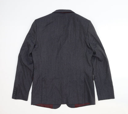 Mens UK Size 40 One Six Five Regular Grey Suit Jacket