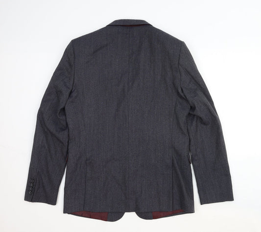 Mens UK Size 40 One Six Five Regular Grey Suit Jacket