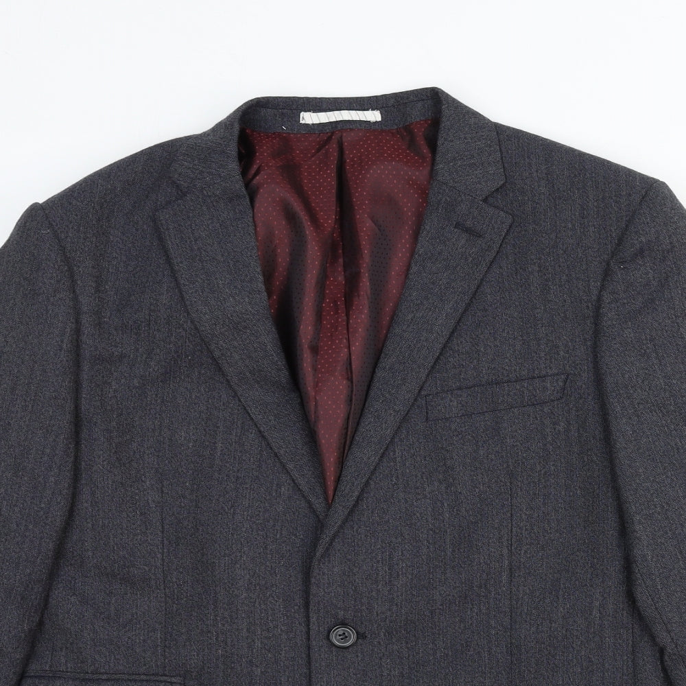 Mens UK Size 40 One Six Five Regular Grey Suit Jacket