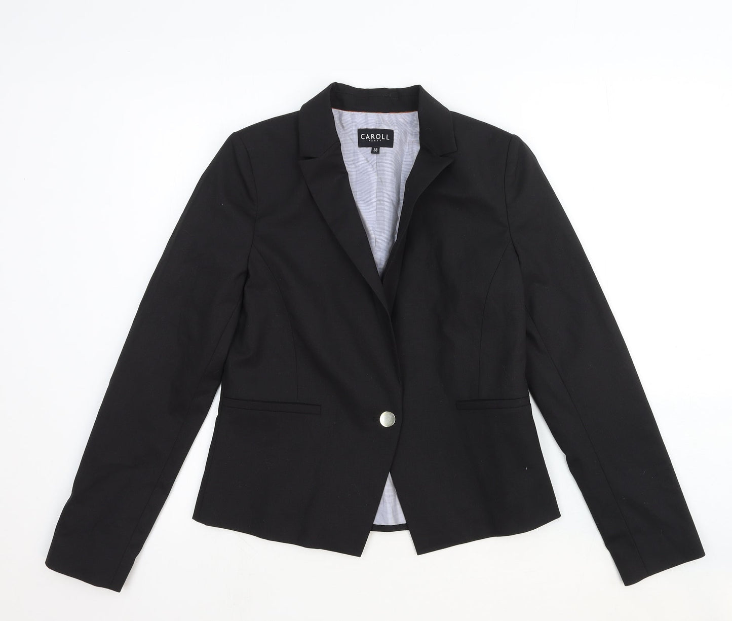 Caroll Womens Black Wool Jacket Suit Jacket Size 10