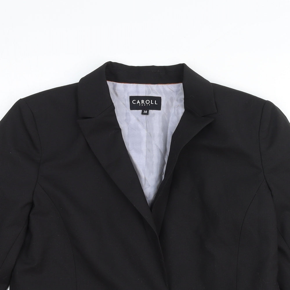 Caroll Womens Black Wool Jacket Suit Jacket Size 10