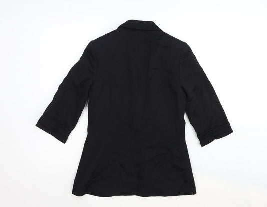 Topshop Womens Black Wool Jacket Blazer Size 6