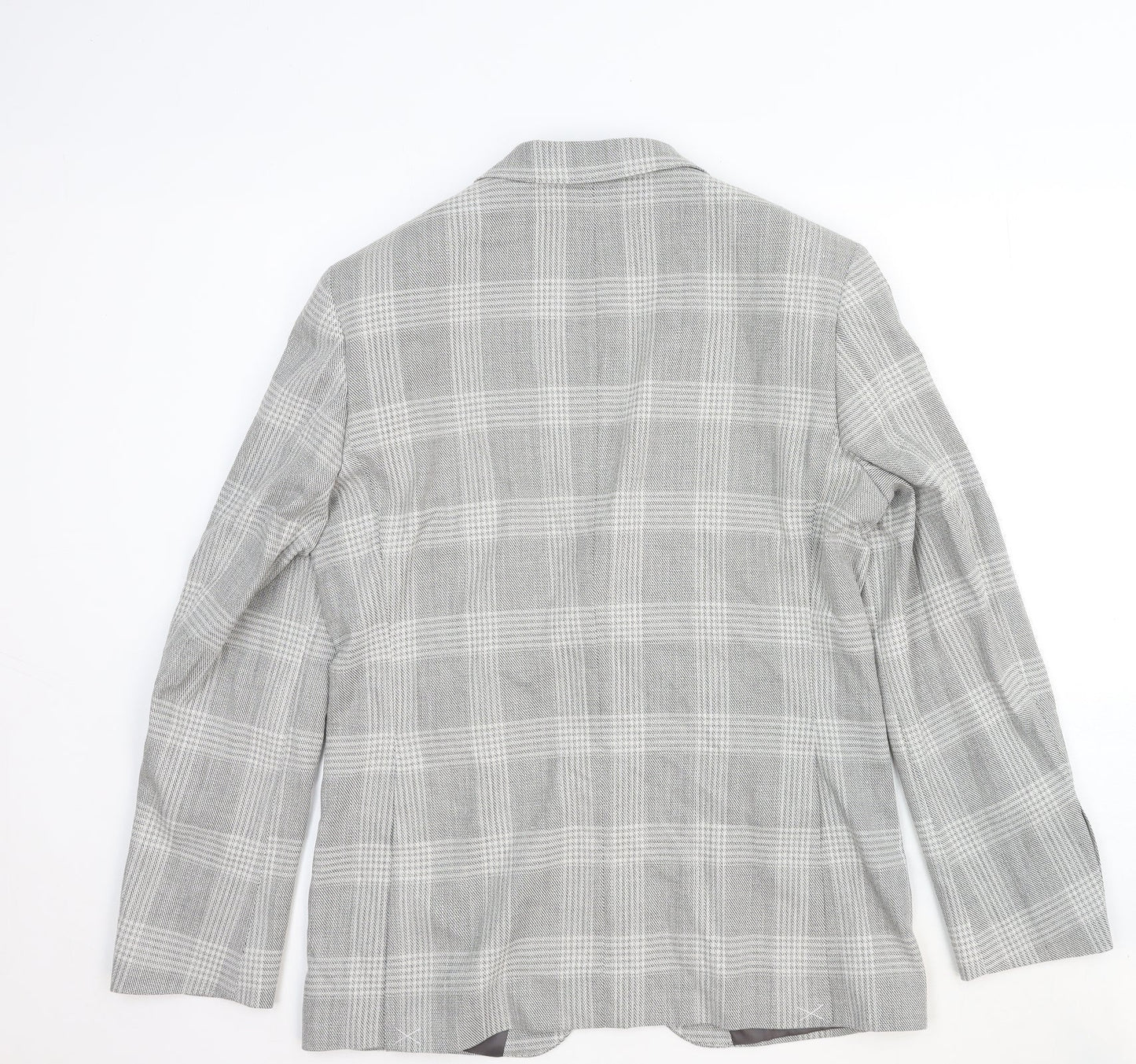 Marks and Spencer Womens Grey Plaid Wool Jacket Blazer Size M