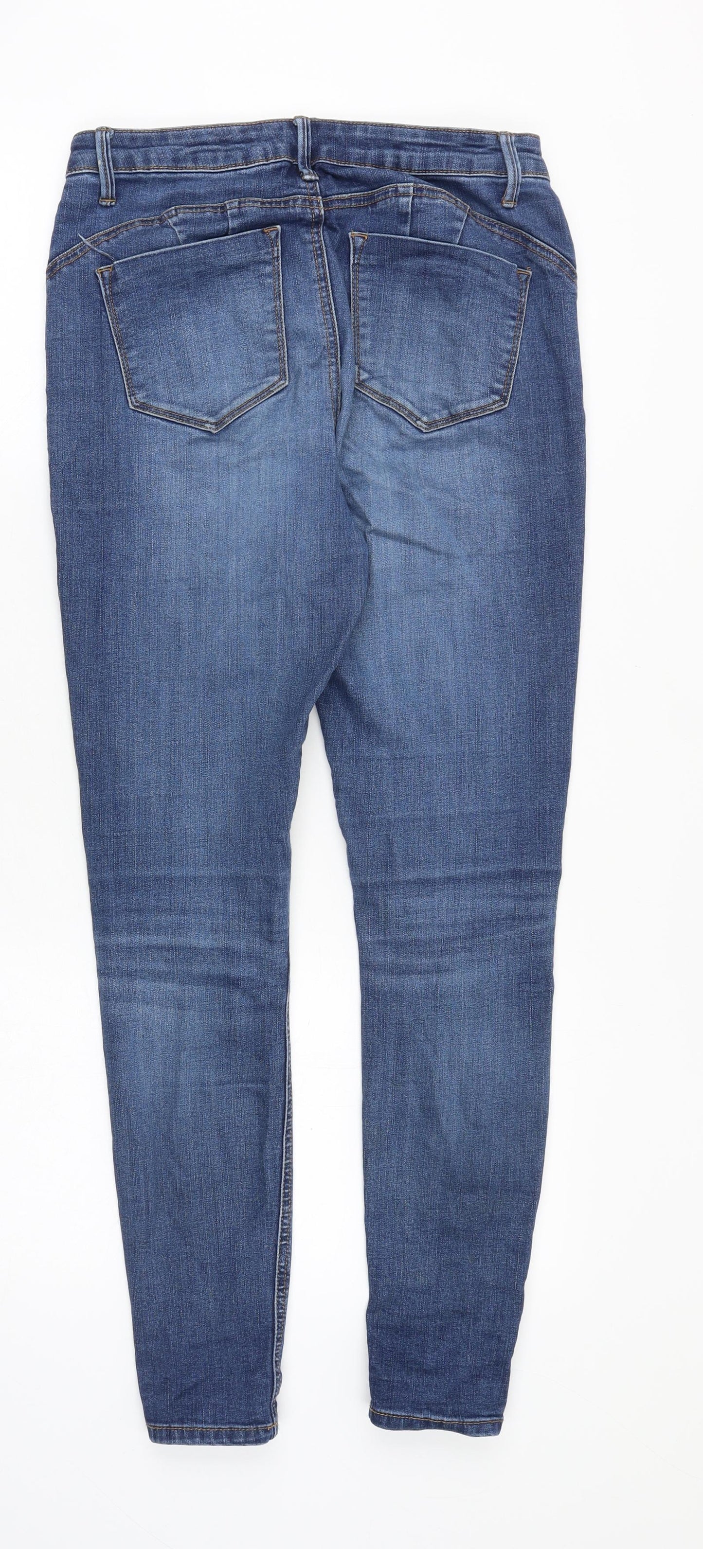 Denim & Co. Womens Blue Cotton Skinny Jeans Size 10 Slim Zip