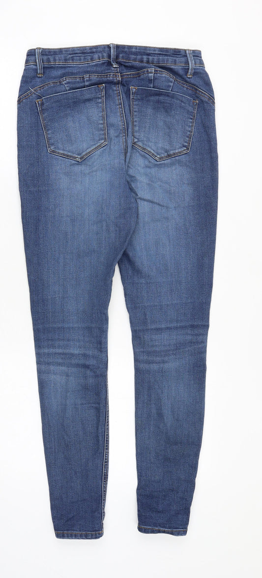 Denim & Co. Womens Blue Cotton Skinny Jeans Size 10 Slim Zip