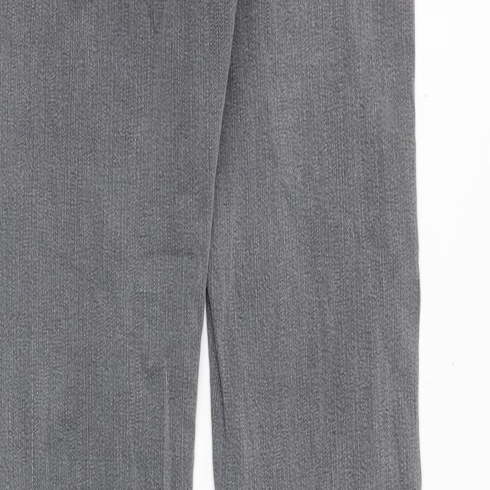 Denim & Co. Womens Grey Cotton Straight Jeans Size 10 Slim Zip