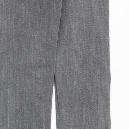 Denim & Co. Womens Grey Cotton Straight Jeans Size 10 Slim Zip