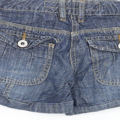 NEXT Boys Blue Cotton Bermuda Shorts Size 8 Years Regular Zip