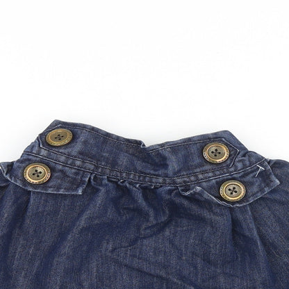 NEXT Girls Blue Cotton Skater Skirt Size 3-4 Years Regular Button