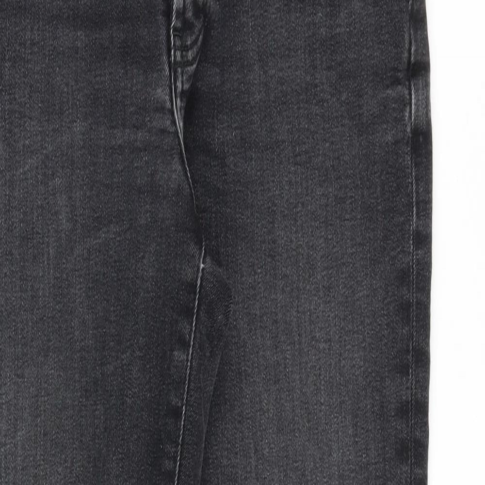 River Island Womens Black Cotton Straight Jeans Size 6 Regular Zip