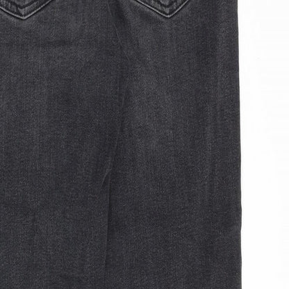 River Island Womens Black Cotton Straight Jeans Size 6 Regular Zip