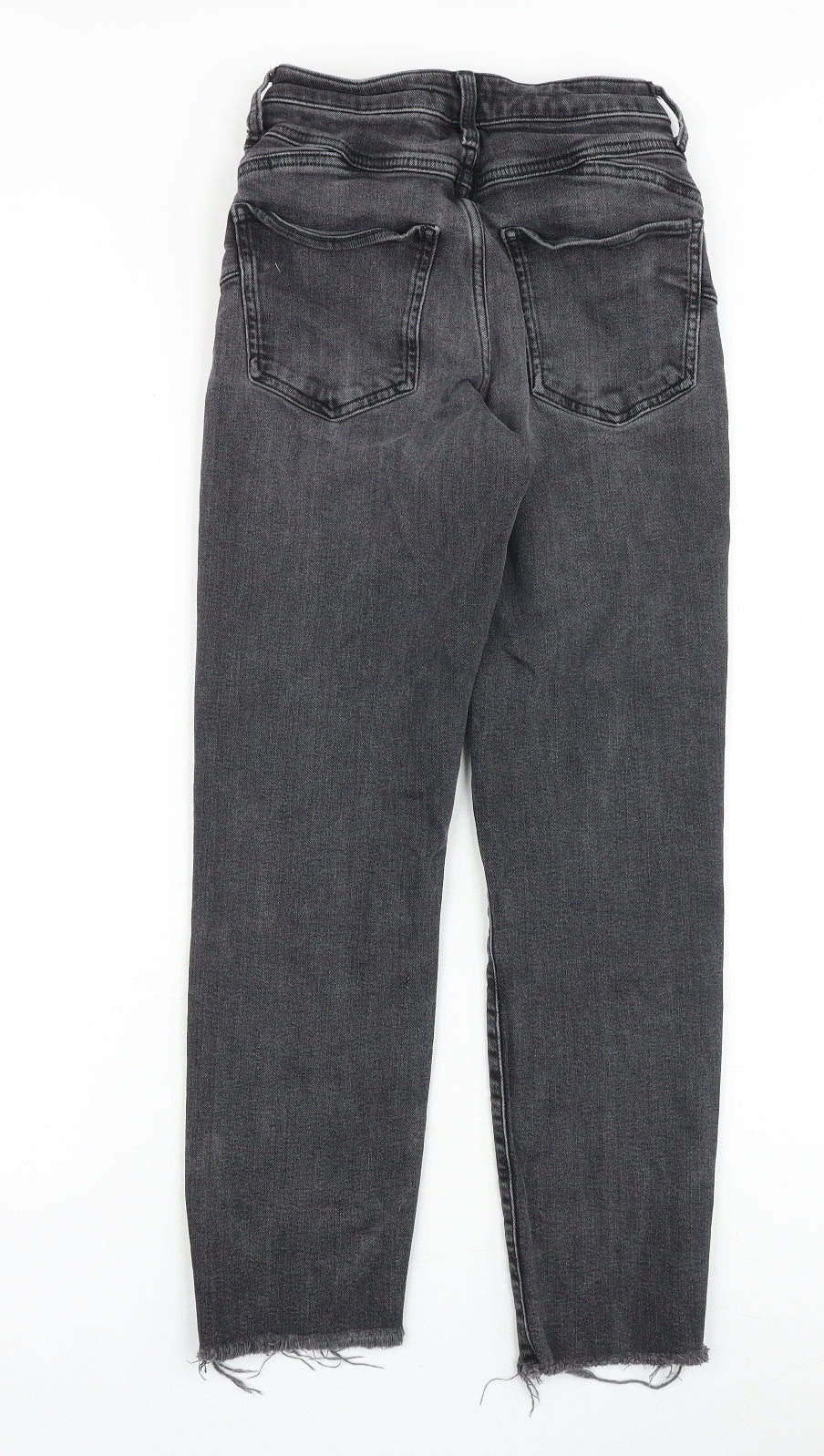 River Island Womens Black Cotton Straight Jeans Size 6 Slim Zip