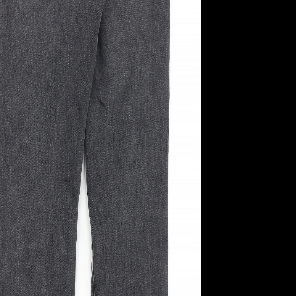 River Island Womens Black Cotton Straight Jeans Size 6 Slim Zip