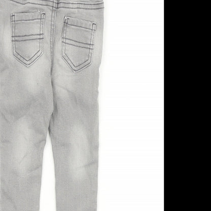 Denim & Co. Baby Grey Cotton Jogger Jeans Size 6-9 Months L50 cm Snap