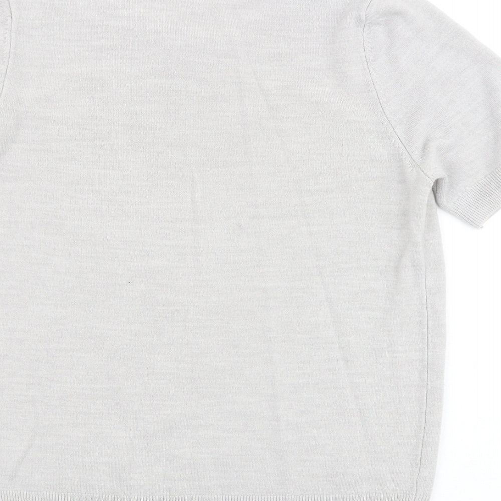 Marks and Spencer Womens Grey Round Neck Acrylic Pullover Jumper Size 12