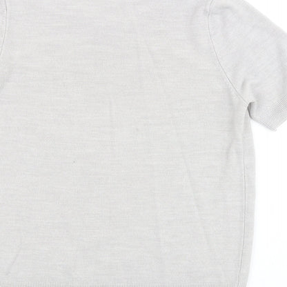 Marks and Spencer Womens Grey Round Neck Acrylic Pullover Jumper Size 12