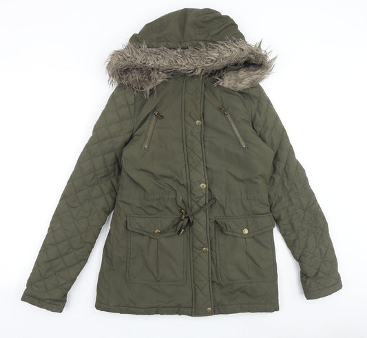 Pineapple Womens Green Quilted Coat Size 6 Zip