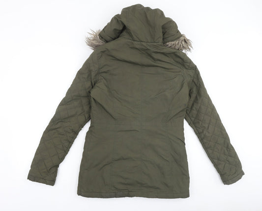 Pineapple Womens Green Quilted Coat Size 6 Zip