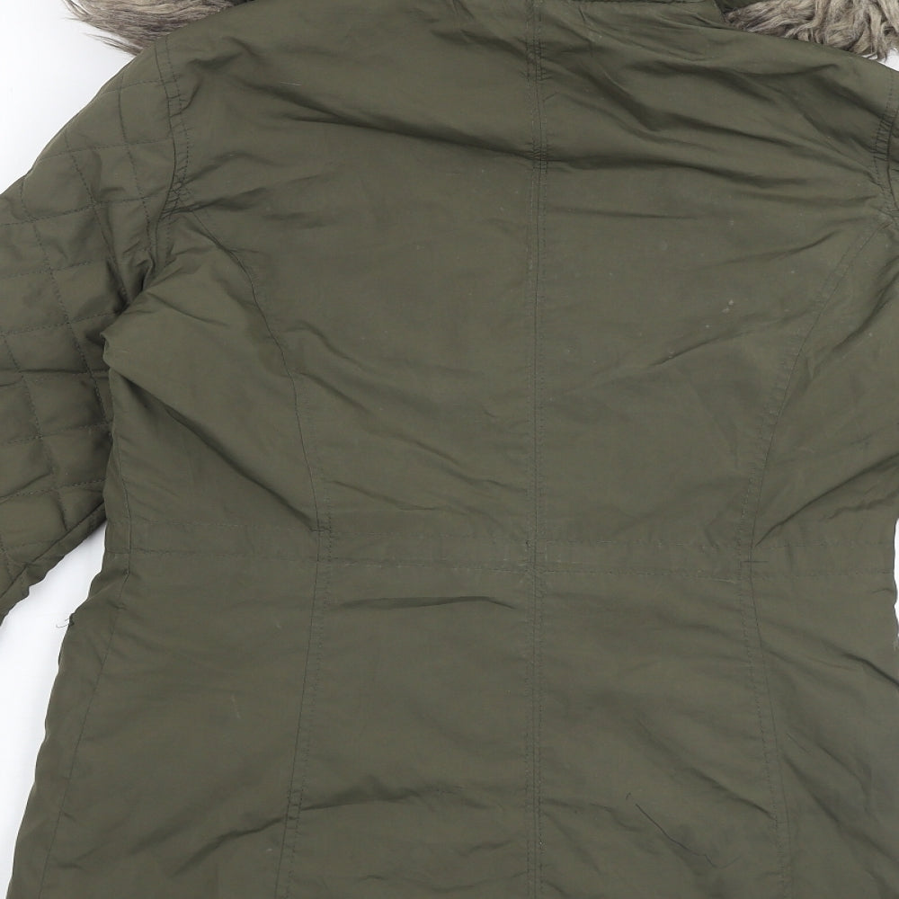 Pineapple Womens Green Quilted Coat Size 6 Zip