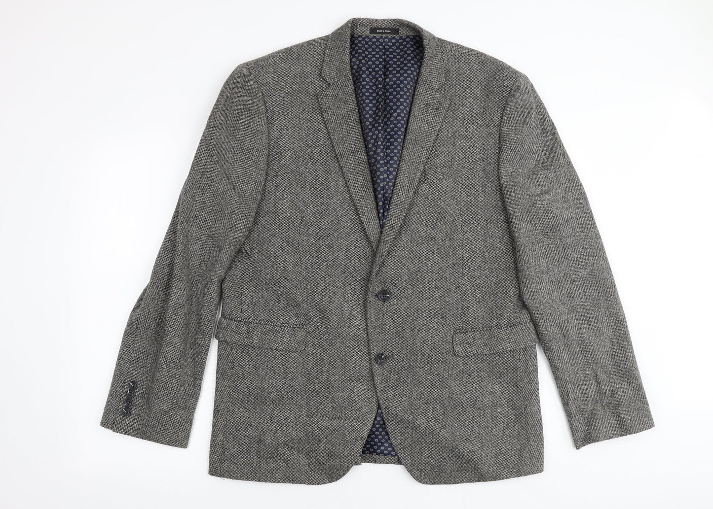Mens UK Size L Cedar Wood State Regular Grey Suit Jacket