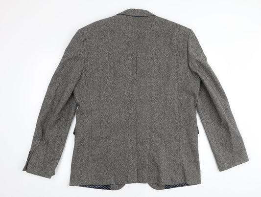 Mens UK Size L Cedar Wood State Regular Grey Suit Jacket